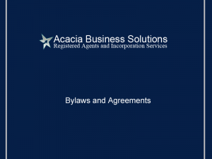 Bylaws and Agreements